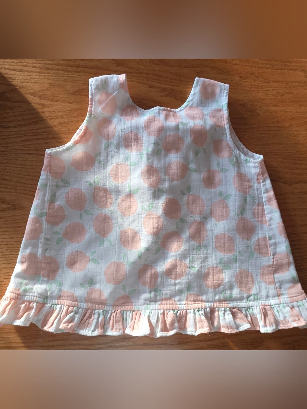 Toddler Peach Print Ruffle Hem Sleeveless Short Set - Pink